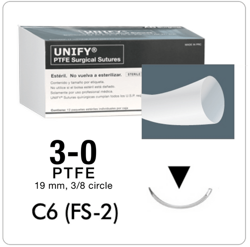 PTFE Suture, 3-0, FS2 (C6), 12PK